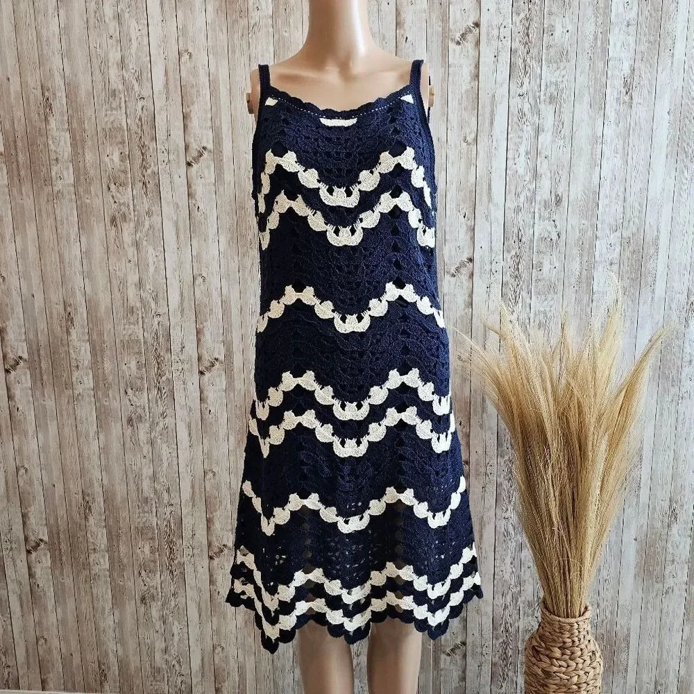 Women's House of Harlow 1960 Blue & White Crochet Dress XS NWOT